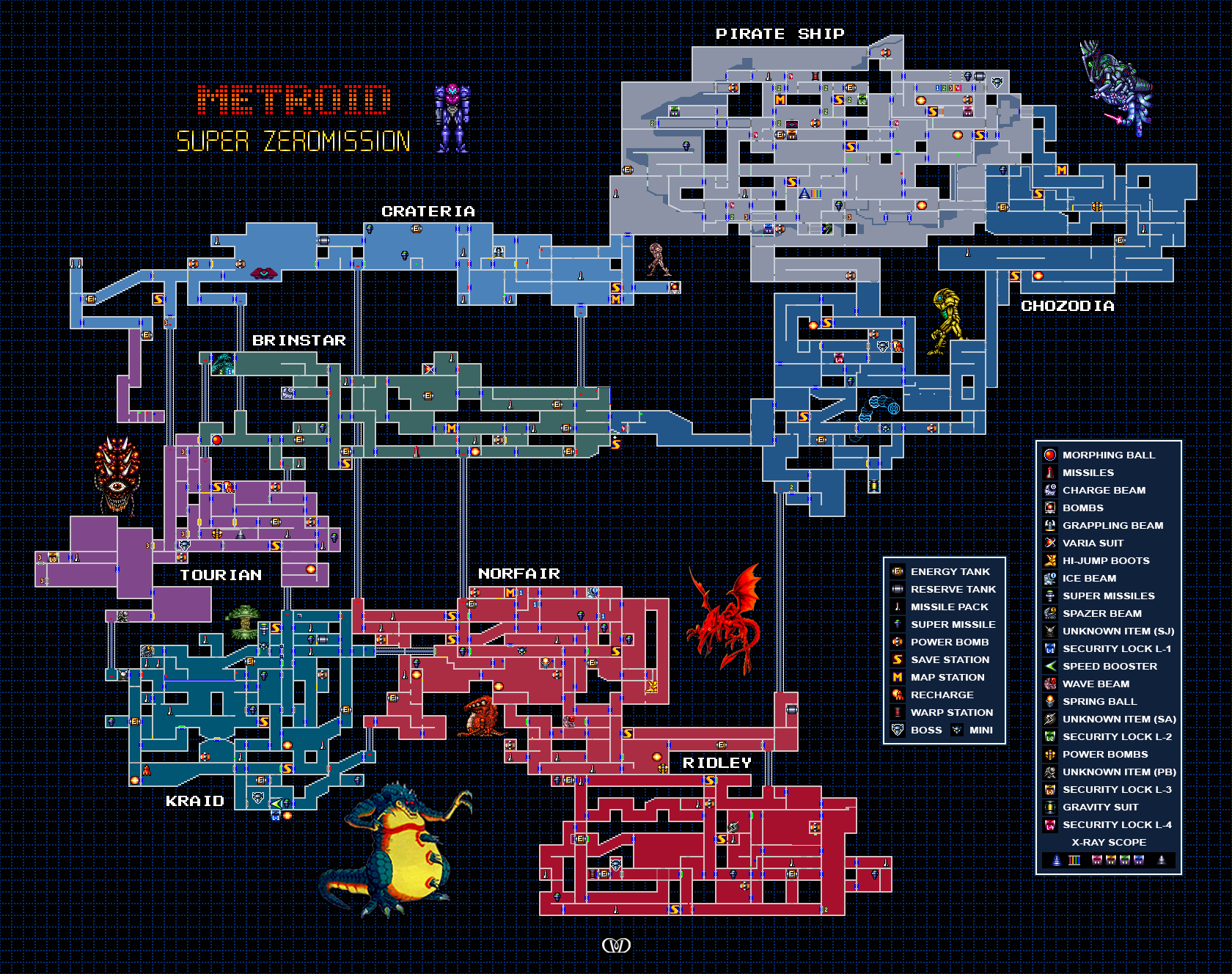 super metroid zero mission map